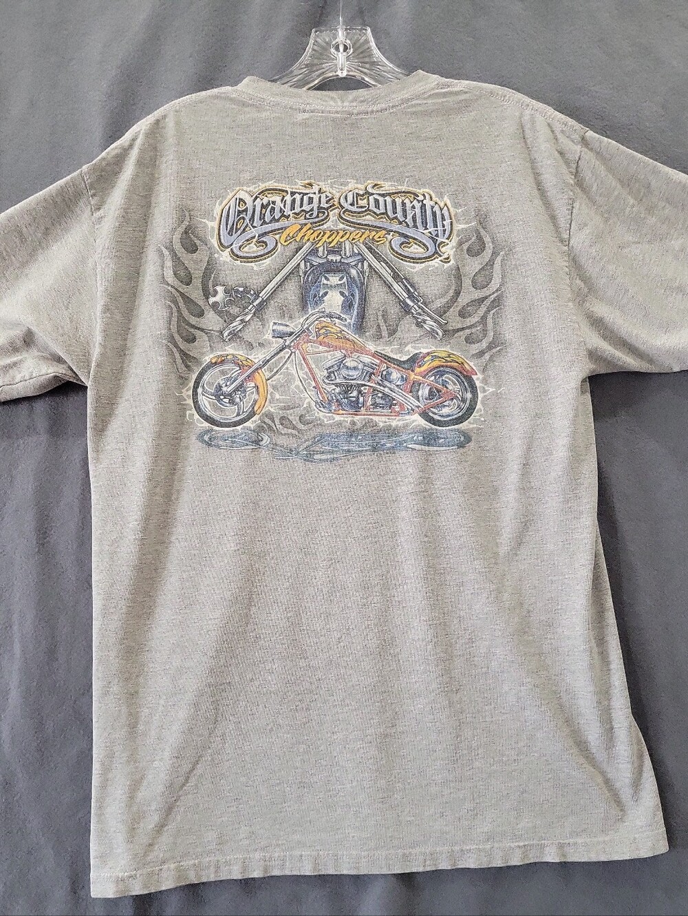 Orange County Choppers T Shirt Mens Size Large Double Sided Biker Faded Y2K VTG